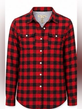 Tailor Vintage Women’s Large Red Black Buffalo Plaid Flannel Shirt